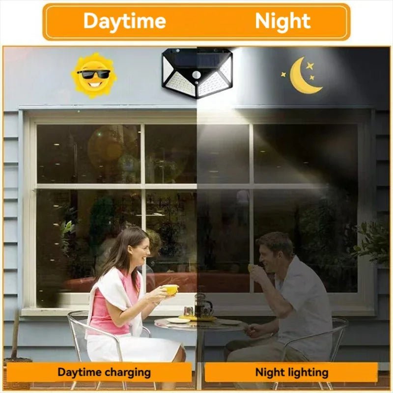 100 LED Motion Sensor Wall Lights Solar Lamp - SunTweet