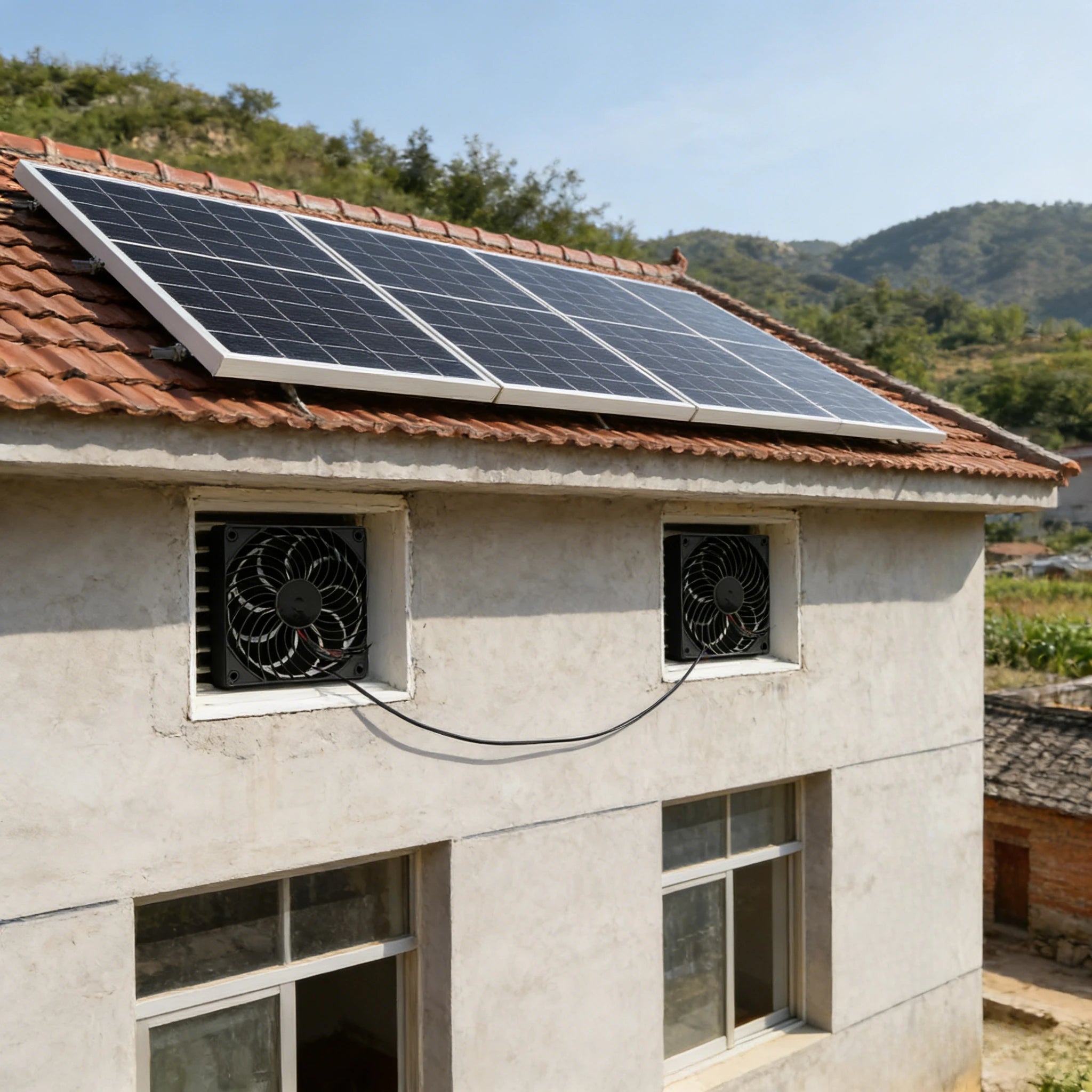 10W Solar Fan for Pet Kennel | Auto Ventilation for Cat & Dog House - SunTweet