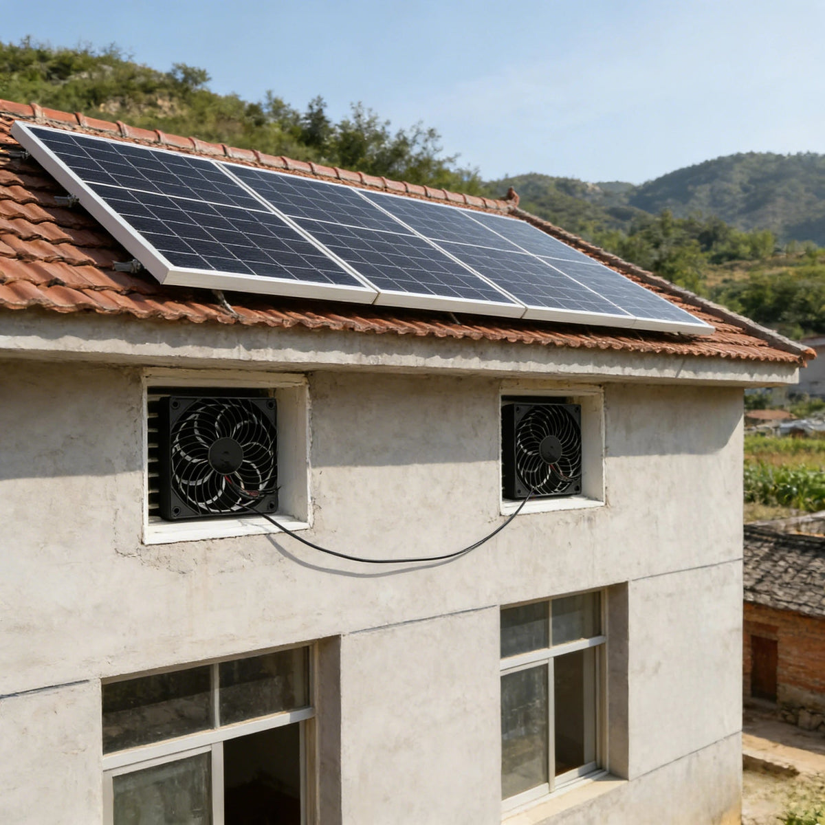10W Solar Fan for Pet Kennel | Auto Ventilation for Cat & Dog House - SunTweet