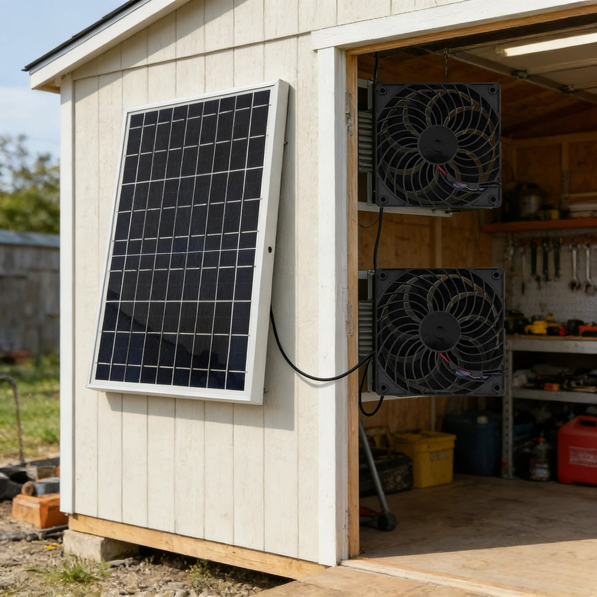 10W Solar Fan for Pet Kennel | Auto Ventilation for Cat & Dog House - SunTweet