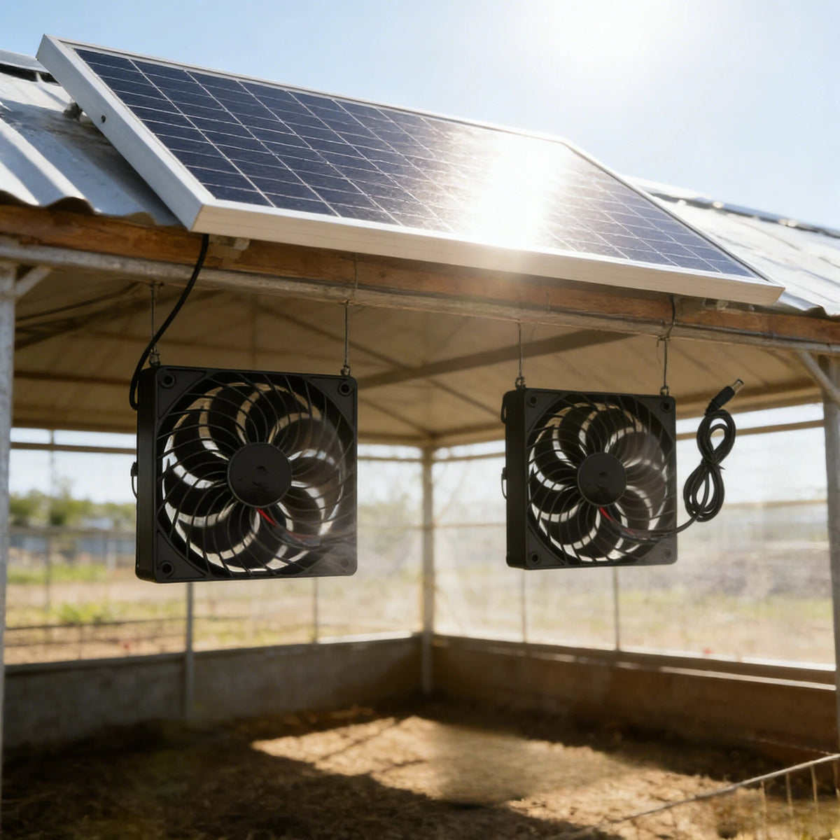 10W Solar Fan for Pet Kennel | Auto Ventilation for Cat & Dog House - SunTweet