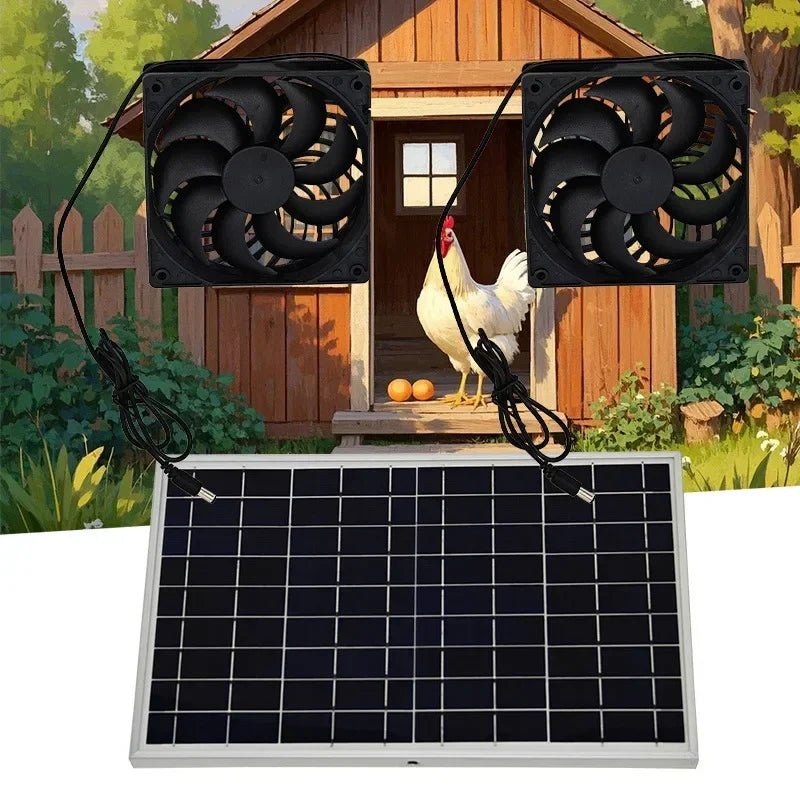 10W Solar Fan for Pet Kennel | Auto Ventilation for Cat & Dog House - SunTweet