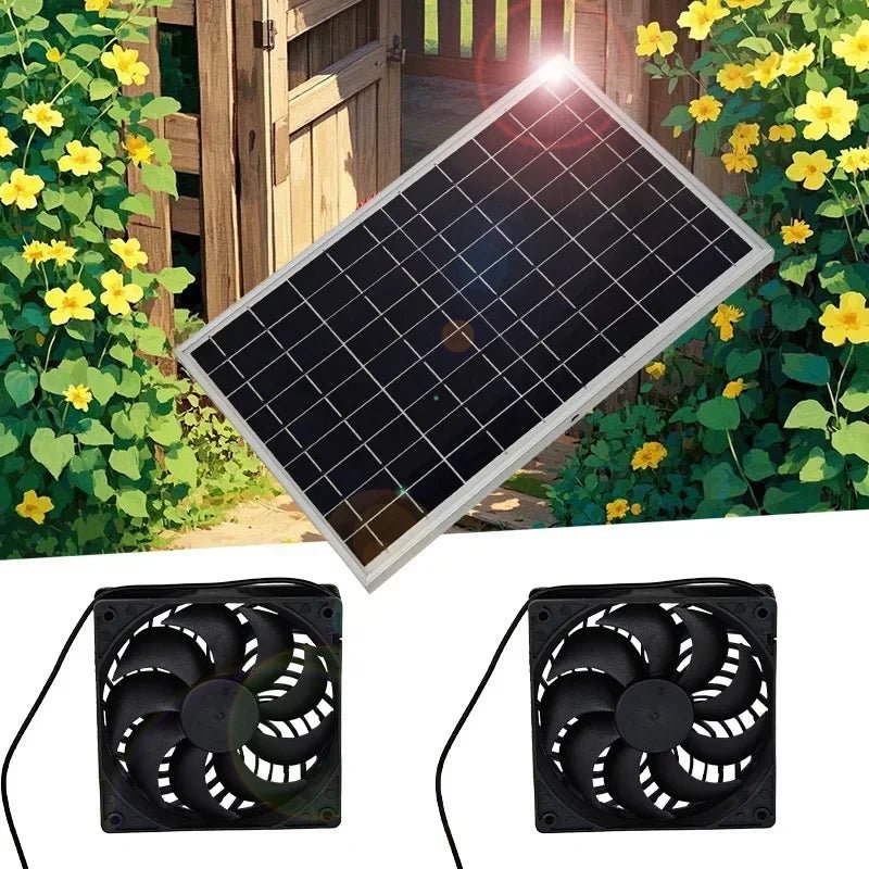 10W Solar Fan for Pet Kennel | Auto Ventilation for Cat & Dog House - SunTweet