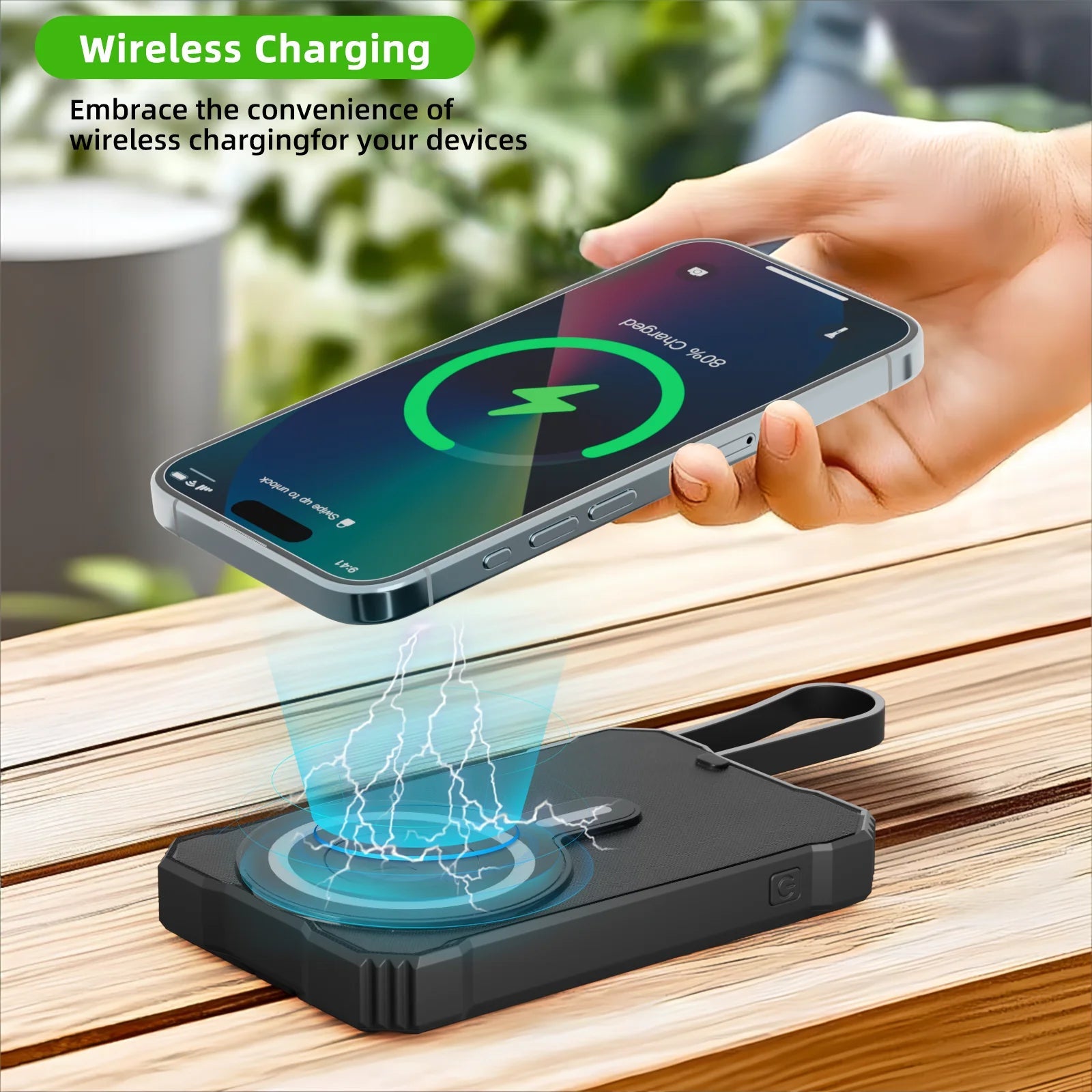 15W Magnetic Wireless 5000mAh Solar Power Bank - SunTweet