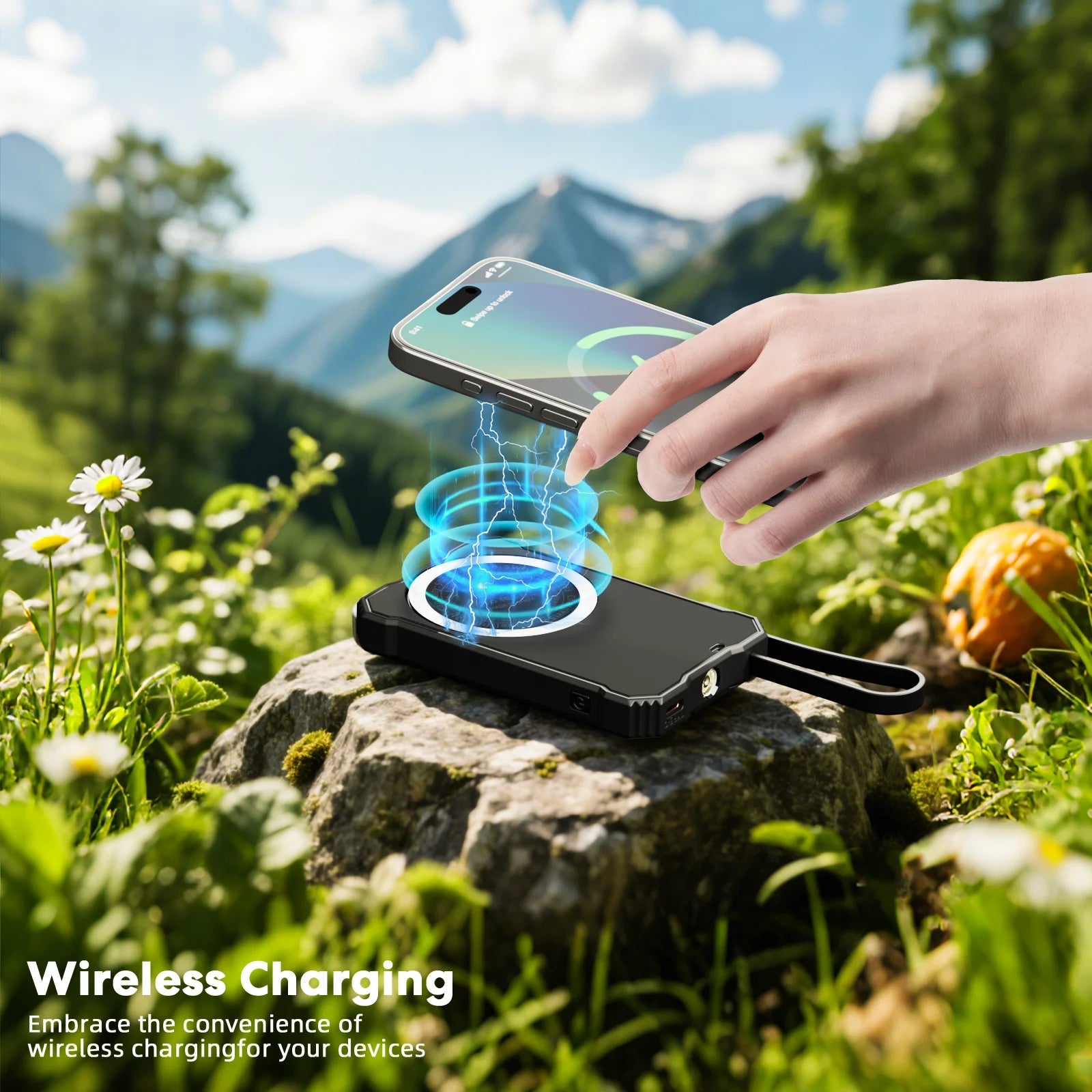 15W Magnetic Wireless 5000mAh Solar Power Bank - SunTweet