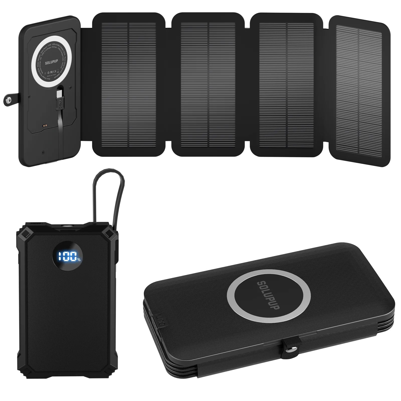 15W Magnetic Wireless 5000mAh Solar Power Bank - SunTweet
