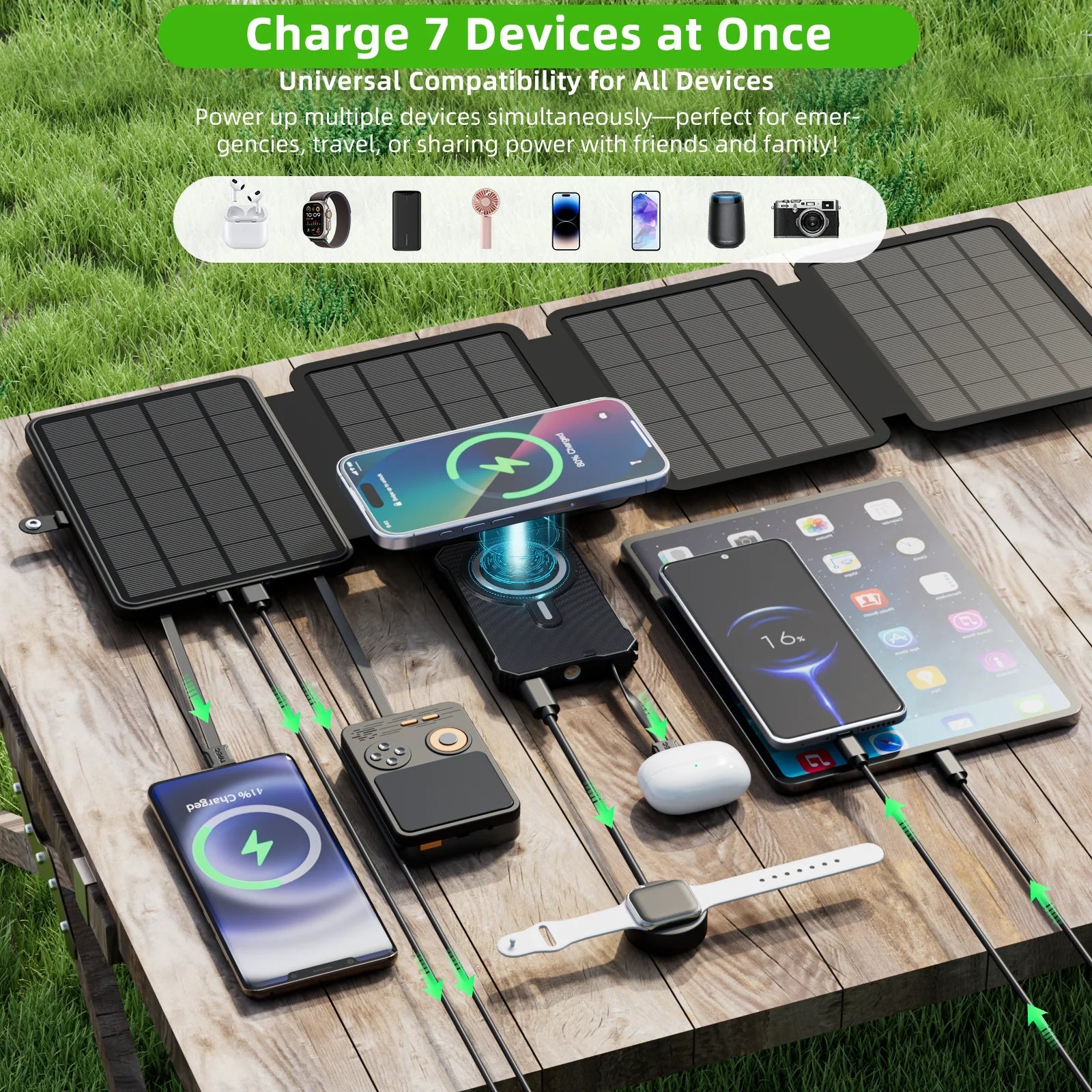 15W Magnetic Wireless 5000mAh Solar Power Bank - SunTweet