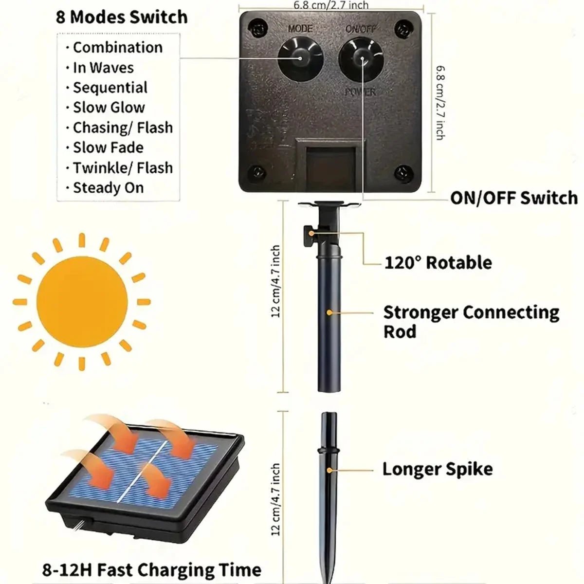 1pc Solar LED String Light 50LED - SunTweet