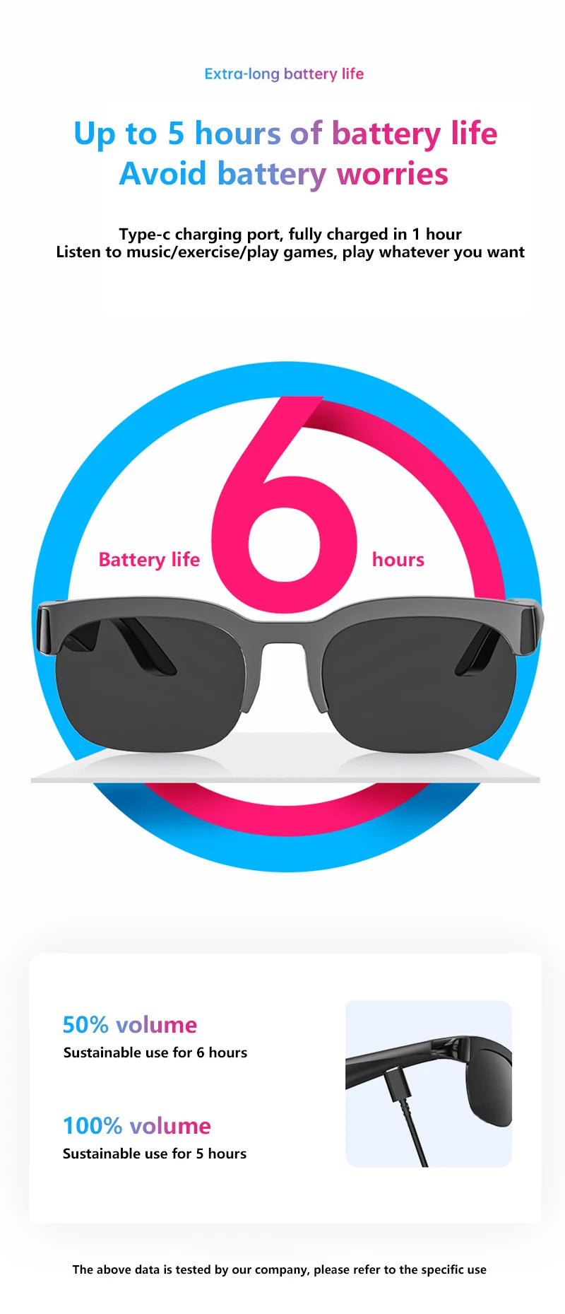 Bluetooth Smart Glasses | Audio & AI Translation Options