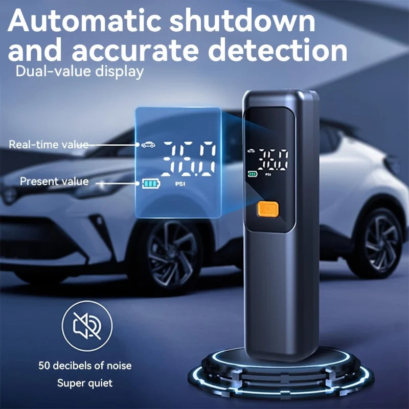 Portable Rechargeable Tire Inflator with LCD Display