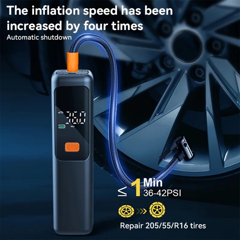 Portable Rechargeable Tire Inflator with LCD Display - SunTweet