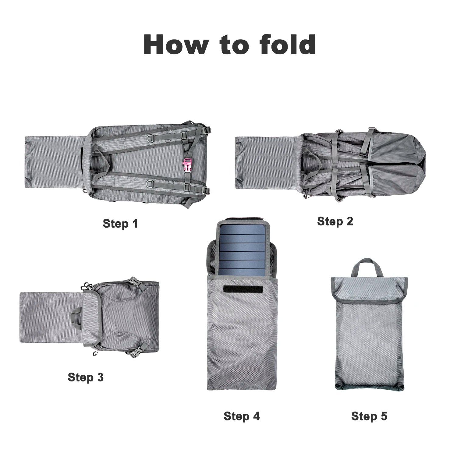 Solar Backpack Foldable Hiking Daypack - SunTweet