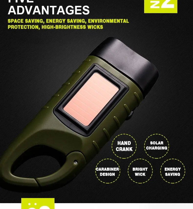 Solar Hand Crank LED Flashlight | Emergency Torch for Camping & Outdoor - SunTweet