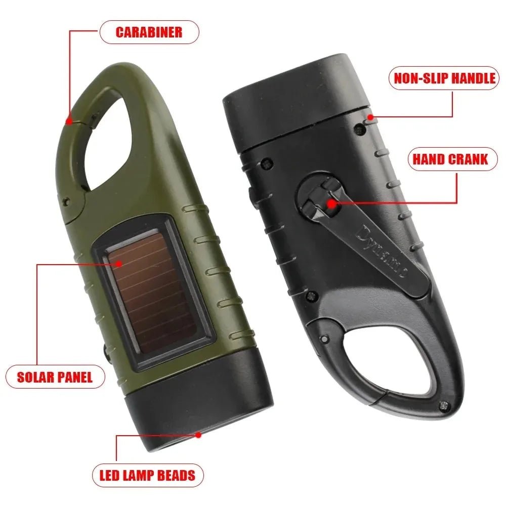 Solar Hand Crank LED Flashlight | Emergency Torch for Camping & Outdoor - SunTweet
