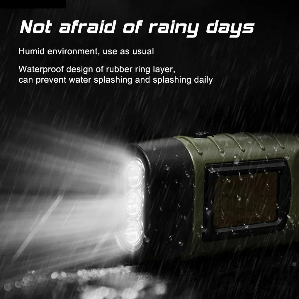 Solar Hand Crank LED Flashlight | Emergency Torch for Camping & Outdoor - SunTweet