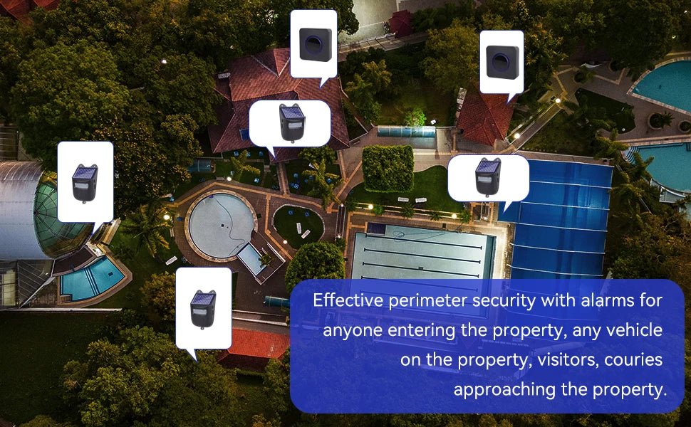 Solar Powered Wireless Driveway Alarm | 600ft Motion Sensor Alert - SunTweet