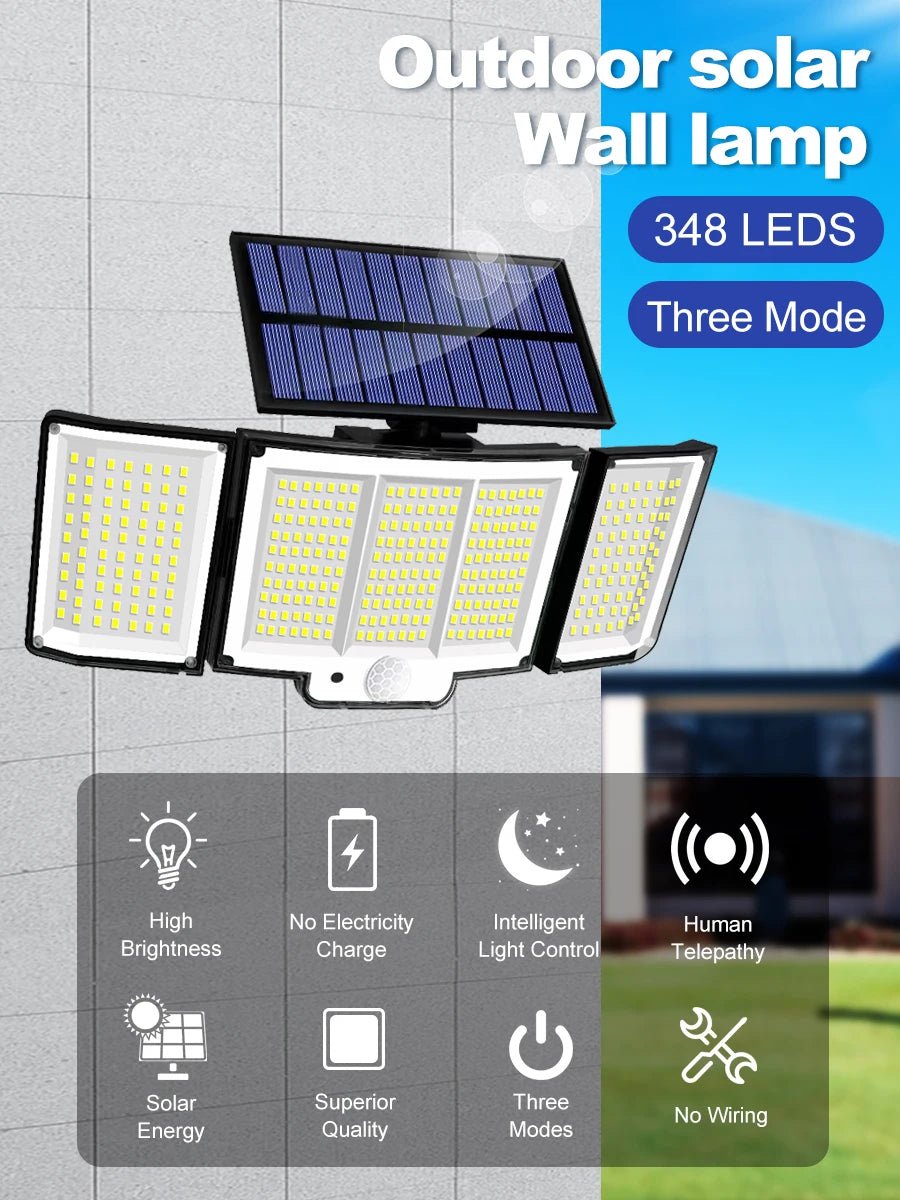 Solar Wall Light 328/348 LED | Super Bright Motion Sensor Outdoor Security Light - SunTweet