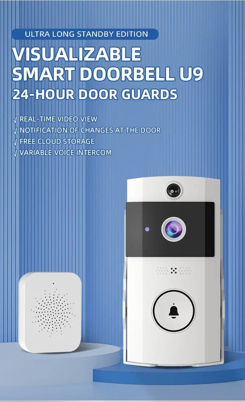 Solar Wireless Video Doorbell | WiFi Smart Door Camera with Intercom & Peephole - SunTweet