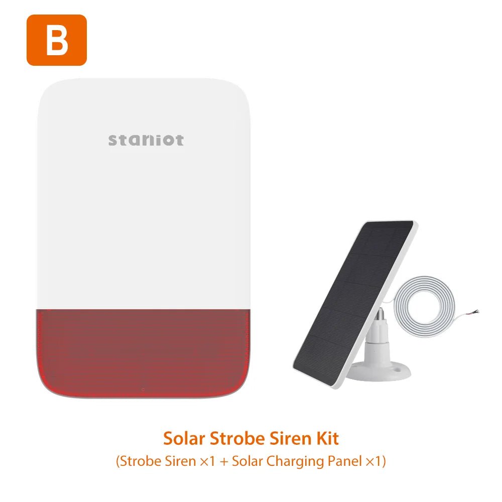 Staniot Wireless Strobe Siren 120dB | Solar Powered Indoor & Outdoor Alarm - SunTweet