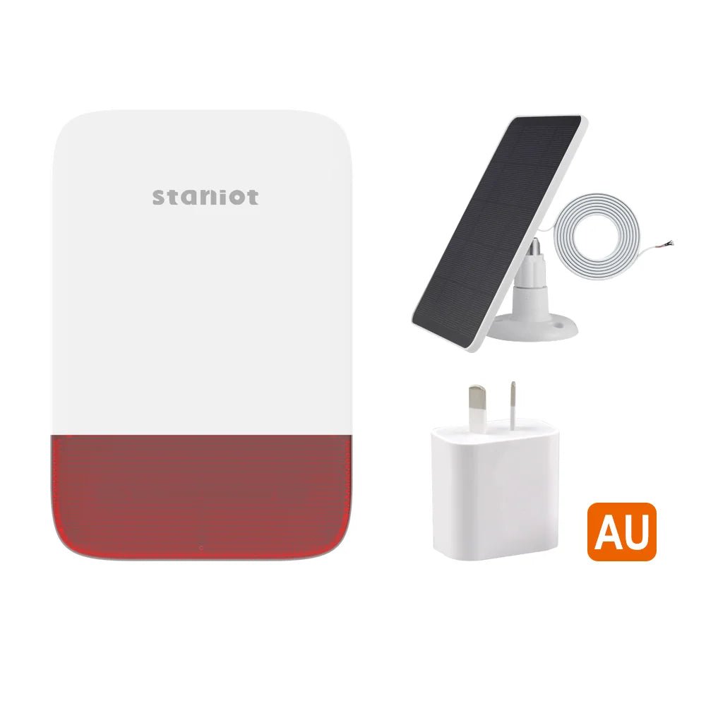 Staniot Wireless Strobe Siren 120dB | Solar Powered Indoor & Outdoor Alarm - SunTweet