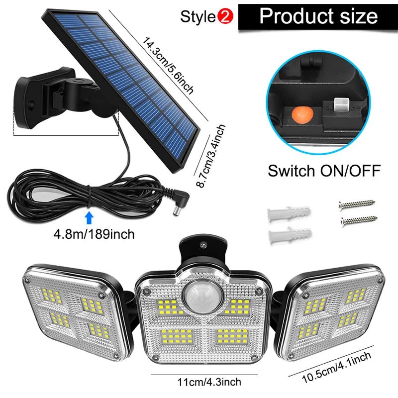 Super Bright 20W Solar Lamp: 122 LEDs, IP65 Waterproof - SunTweet