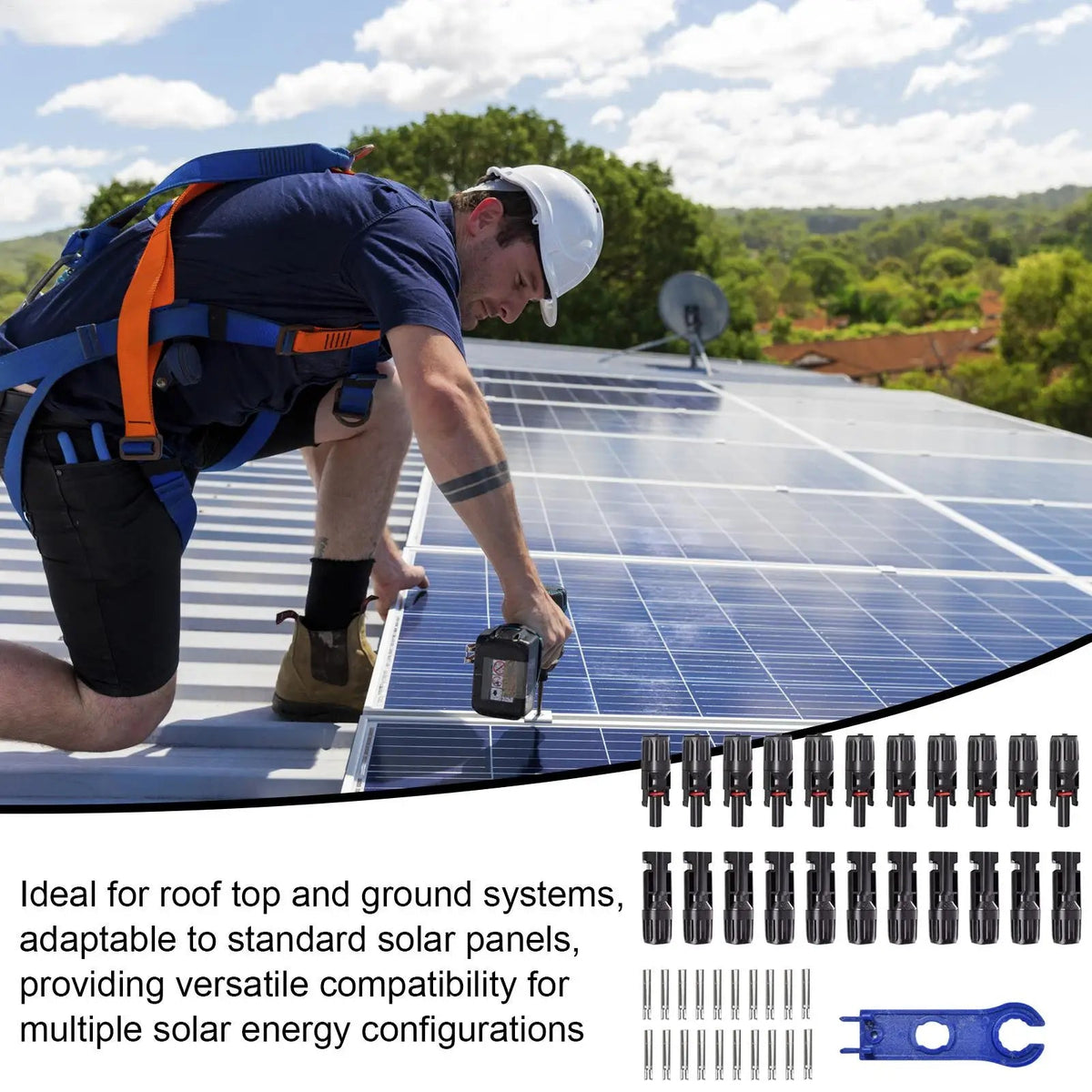 10-Pair MC4-Compatible Solar Panel Connectors, Male/Female - SunTweet