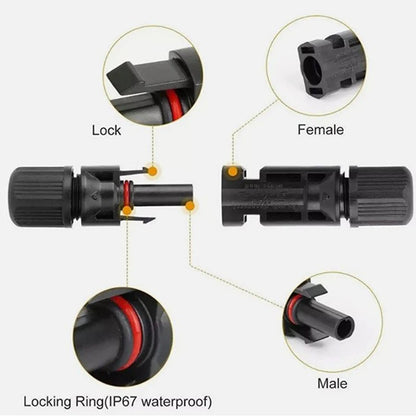 10-Pair MC4-Compatible Solar Panel Connectors, Male/Female - SunTweet