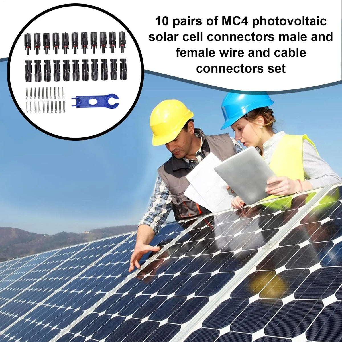 10-Pair MC4-Compatible Solar Panel Connectors, Male/Female - SunTweet