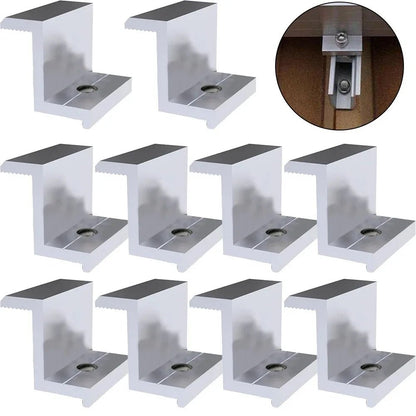 10-Piece Aluminum Solar Panel End Clamps, 30mm/35mm Frames - SunTweet