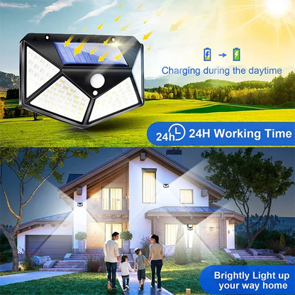 100 LED Motion Sensor Wall Lights Solar Lamp - SunTweet