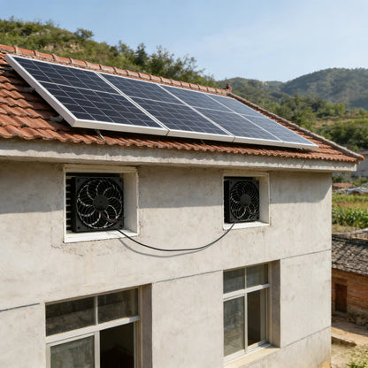 10W Solar Fan for Pet Kennel | Auto Ventilation for Cat &amp; Dog House - SunTweet