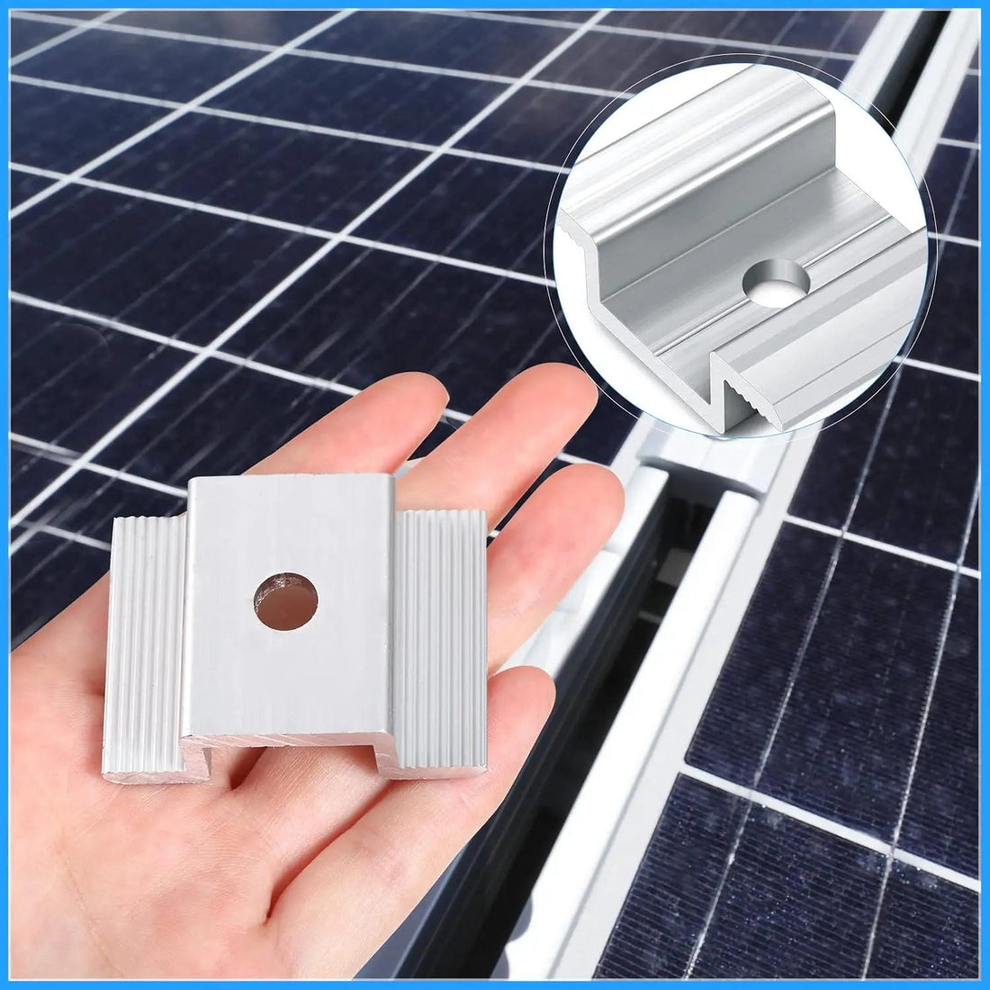 12/24/48-Piece Aluminum Solar Panel Mid Clamps, 35–50mm Frames - SunTweet