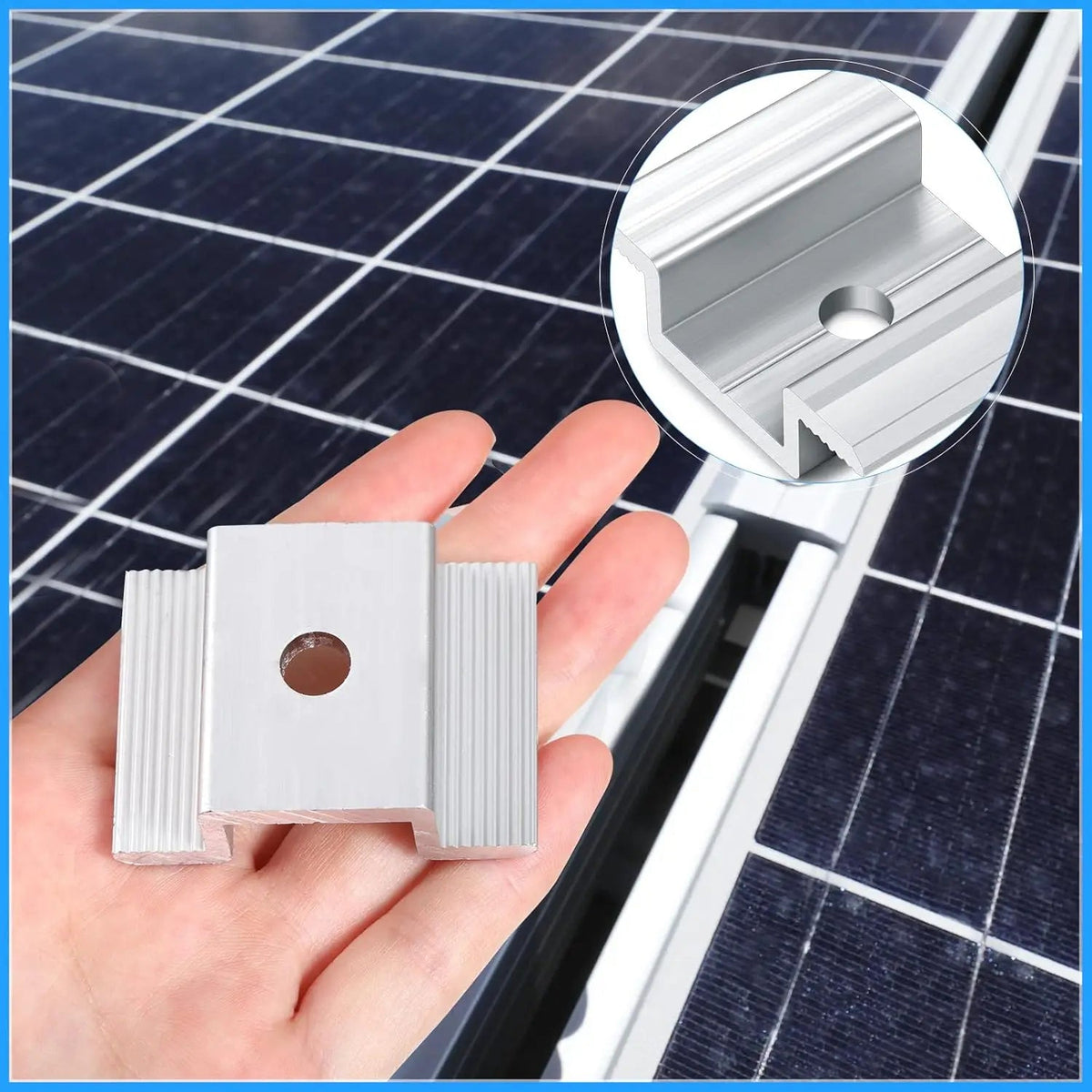 12/24/48-Piece Aluminum Solar Panel Mid Clamps, 35–50mm Frames - SunTweet