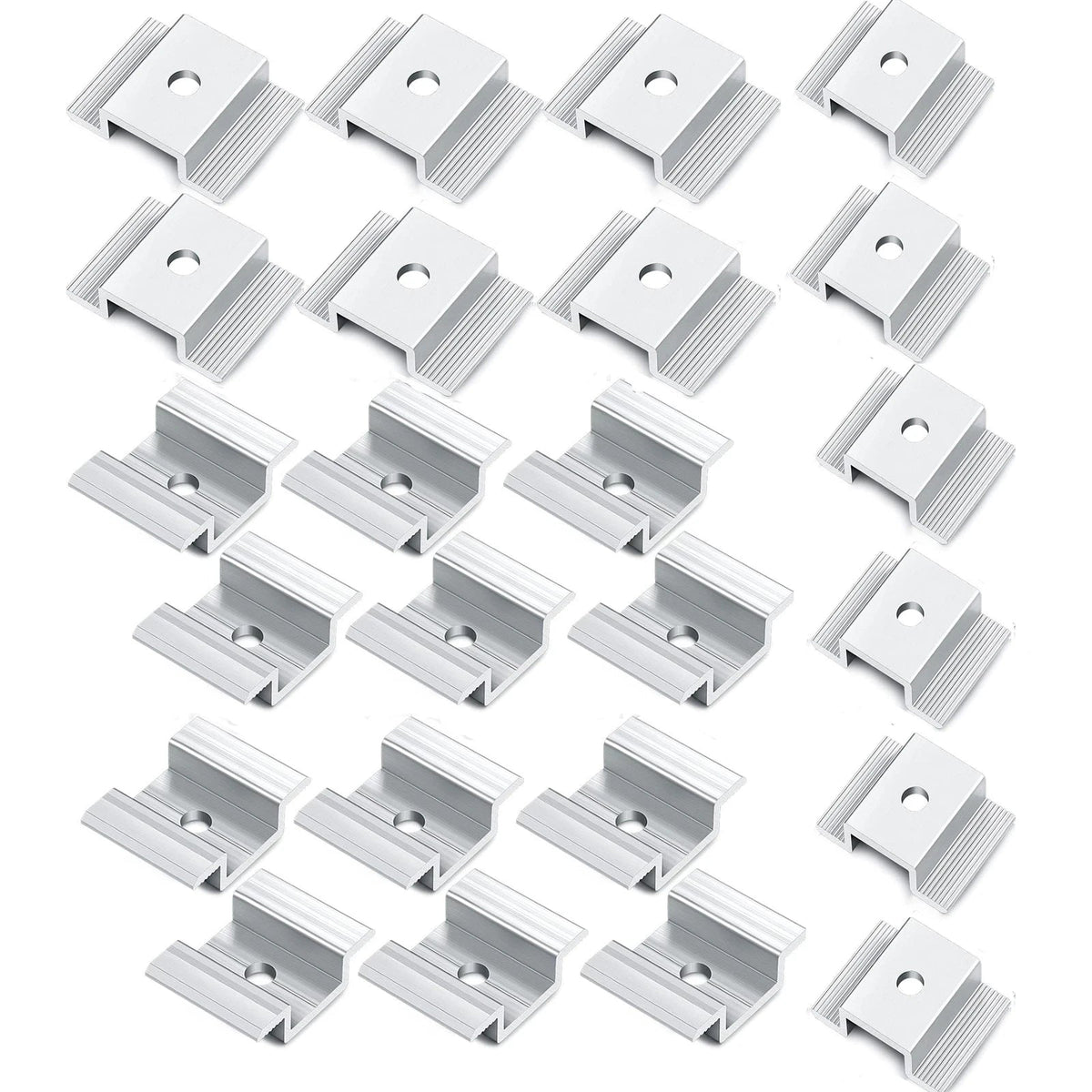 12/24/48-Piece Aluminum Solar Panel Mid Clamps, 35–50mm Frames - SunTweet