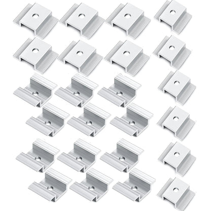 12/24/48-Piece Aluminum Solar Panel Mid Clamps, 35–50mm Frames - SunTweet