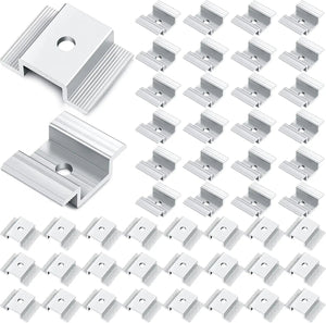 12/24/48-Piece Aluminum Solar Panel Mid Clamps, 35–50mm Frames