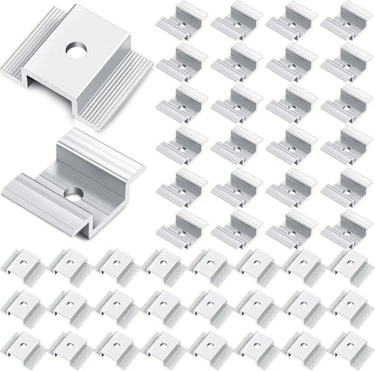 12/24/48-Piece Aluminum Solar Panel Mid Clamps, 35–50mm Frames - SunTweet