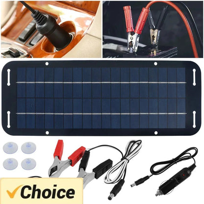 12V Solar Panel Trickle Charger Kit | IP65 Waterproof Car Battery Maintainer - SunTweet