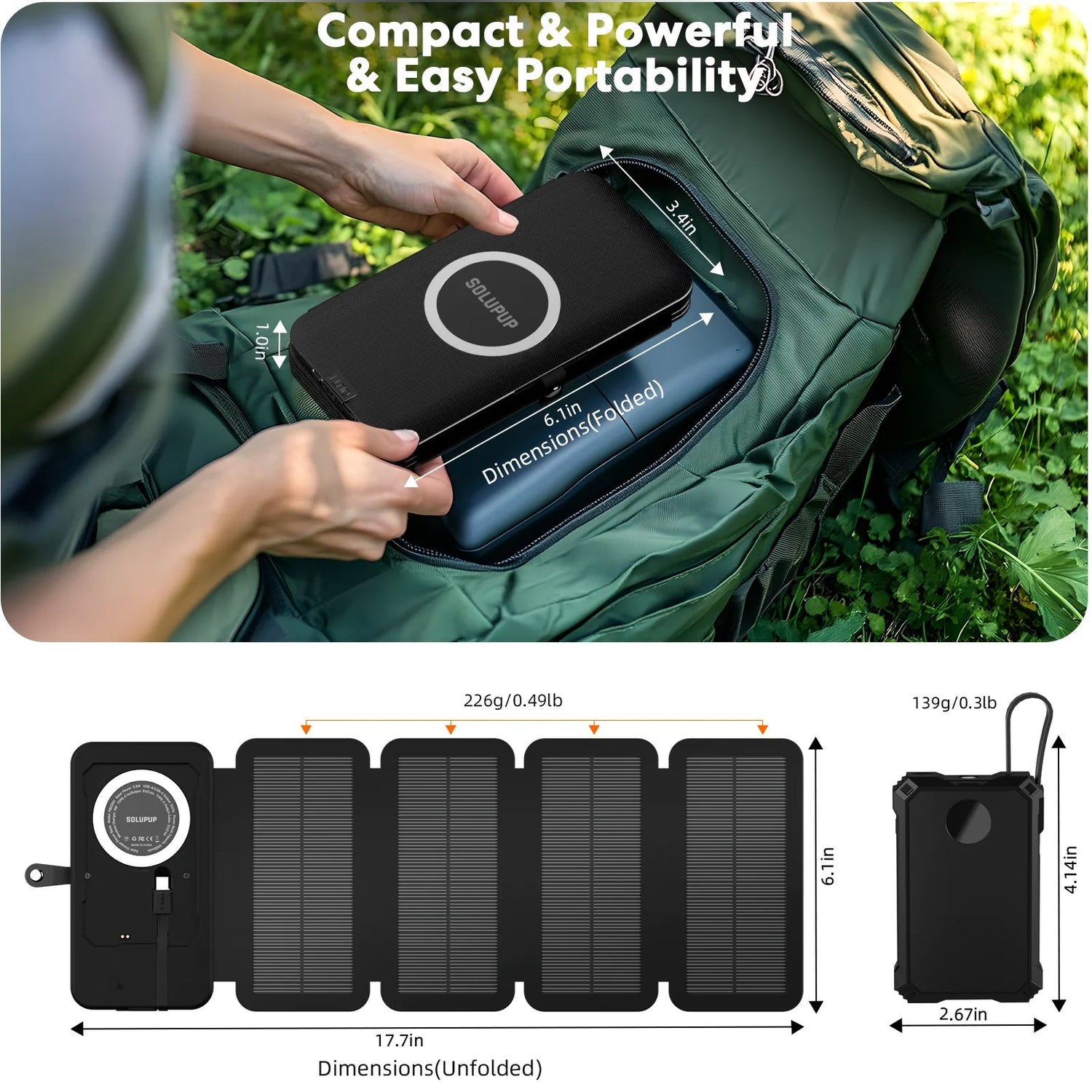 15W Magnetic Wireless 5000mAh Solar Power Bank - SunTweet
