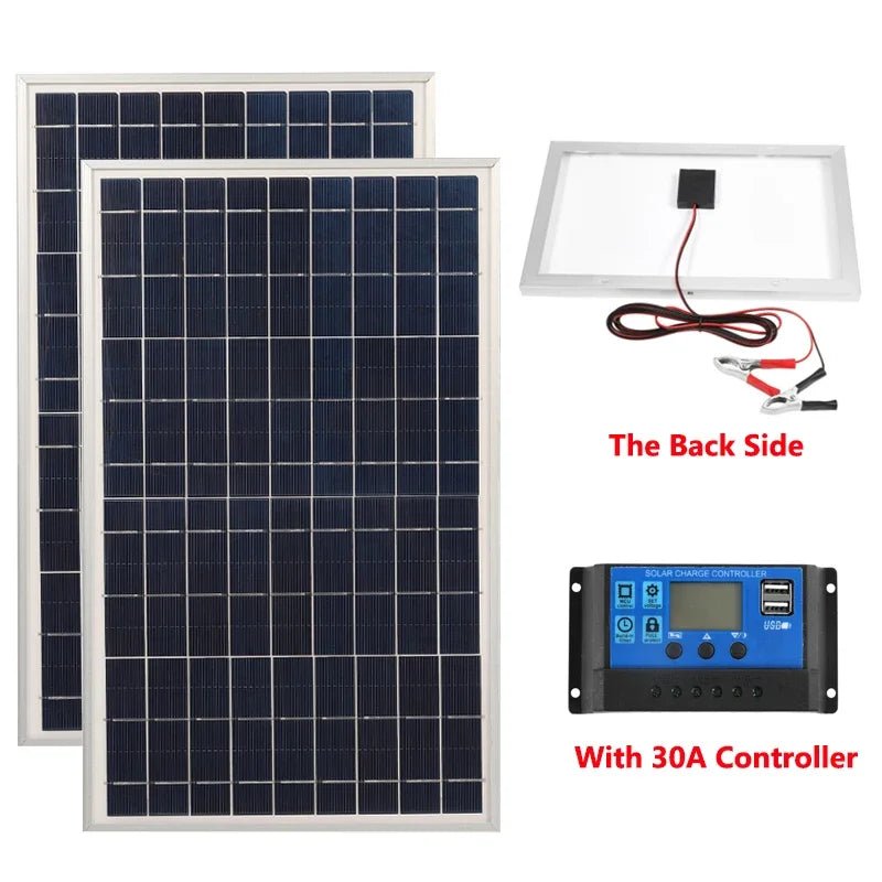 300W Portable Solar Panel Kit | 12V Polycrystalline with Controller - SunTweet