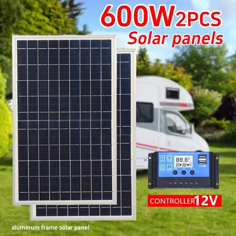 300W Portable Solar Panel Kit | 12V Polycrystalline with Controller - SunTweet