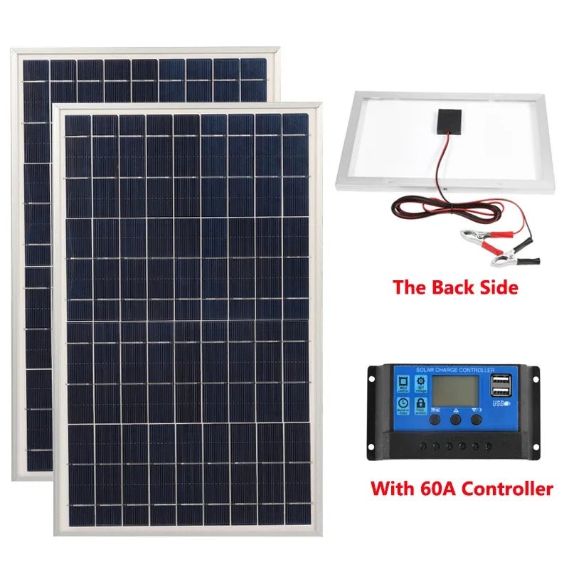300W Portable Solar Panel Kit | 12V Polycrystalline with Controller - SunTweet