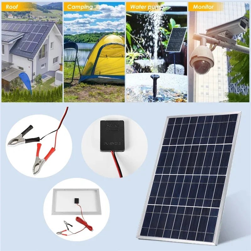 300W/600W Solar Panel Kit Complete 12V Polycrystalline USB Power Portable Outdoor Rechargeable Solar Cell Solar Generator - SunTweet