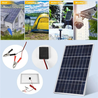 300W/600W Solar Panel Kit Complete 12V Polycrystalline USB Power Portable Outdoor Rechargeable Solar Cell Solar Generator - SunTweet