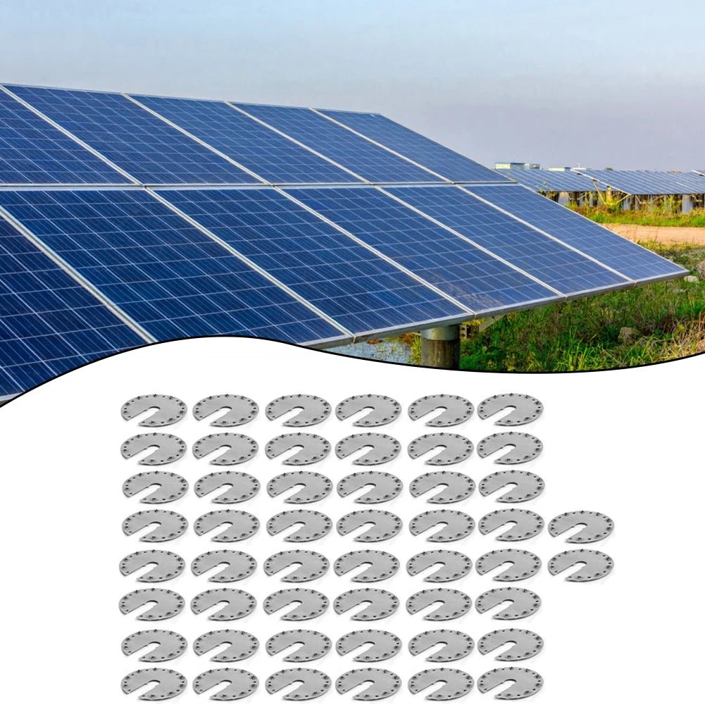 50-Piece Stainless Steel PV Grounding Plates, 44×44mm - SunTweet