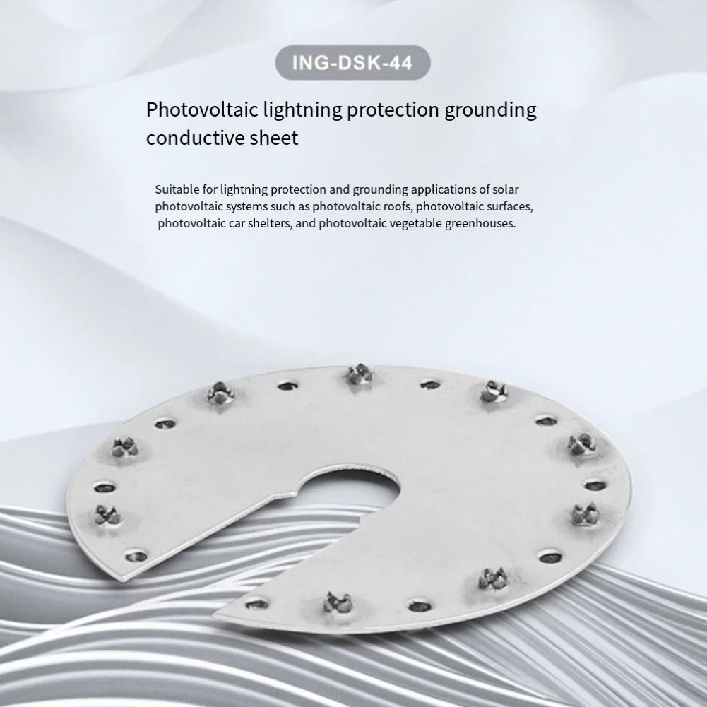 50-Piece Stainless Steel PV Grounding Plates, 44×44mm - SunTweet