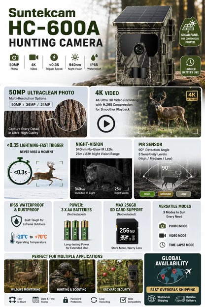 Solar Trail Camera | Motion-Activated Wildlife &amp; Night Vision