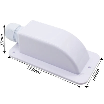 White plastic mounting bracket with a threaded connector on one end, shown with dimension annotations of 113mm, 60mm, and 37mm on a plain white background.