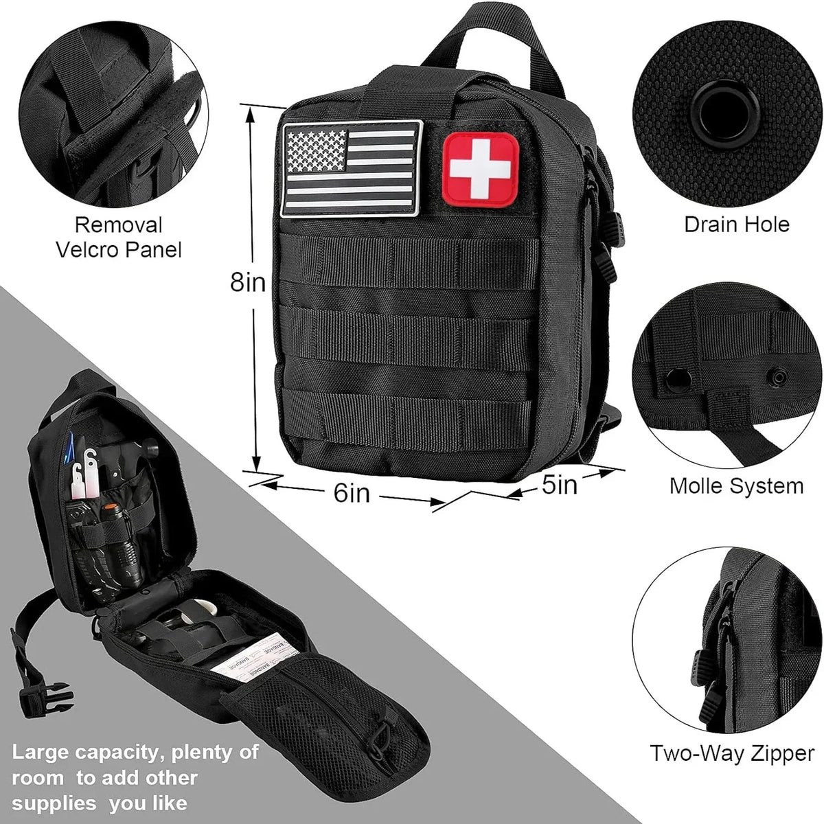 Outdoor Emergency &amp; First Aid Kit with MOLLE Bag