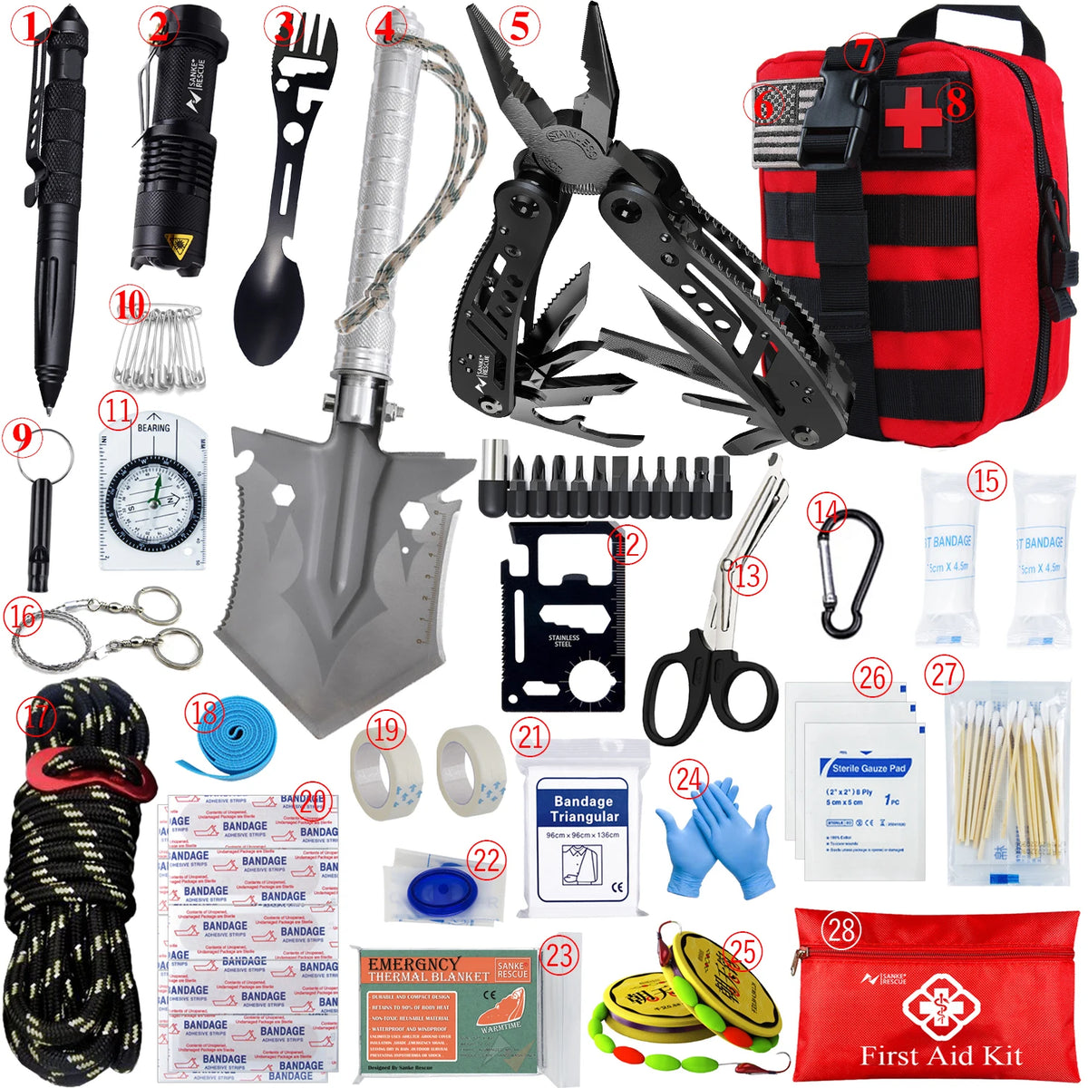 Outdoor Emergency &amp; First Aid Kit with MOLLE Bag